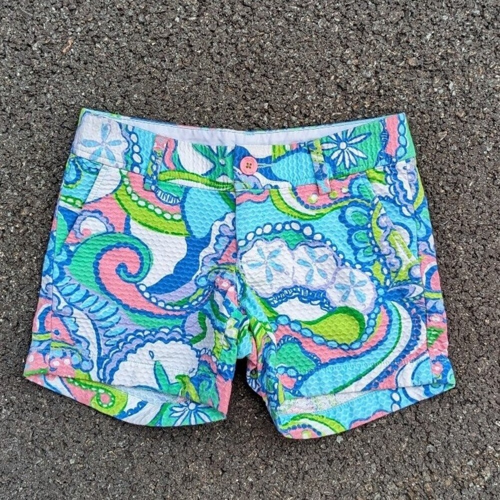 Lilly Pulitzer Size‎ 00 Multicolor Callahan Shorts Nautical Preppy Old Money